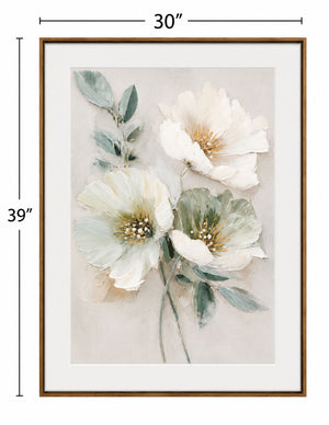 Floral Harmony II Framed Canvas - Green