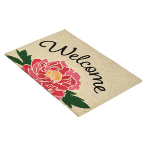 Doormats - Peony Welcome Doormat - Pink Multi / Sand