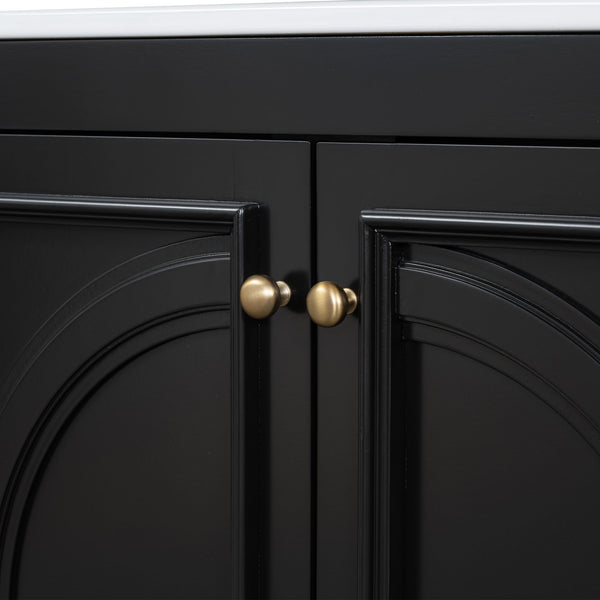 Double Sink Bathroom Vanity Set With Wall Mount Mirror Cabinet