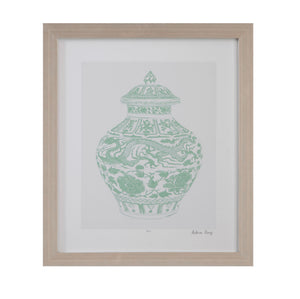 Mint Vases II Framed Print - Green / Beige