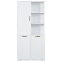 Freestanding Tall Storage Cabinet With 2 Tilt Out Hampers