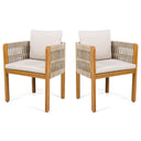 Outdoor Dining Chairs With Mix Rope Handles (Set of 2)