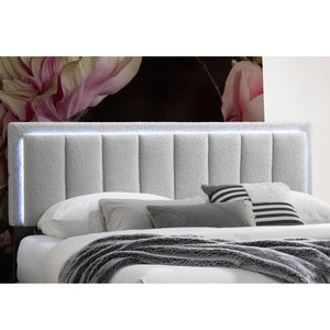 Bed With Channel Tufting And Built In LED Headboard