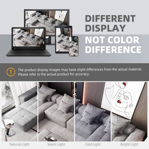 Modern Oversized, Modular Sectional Sofa With Pillows