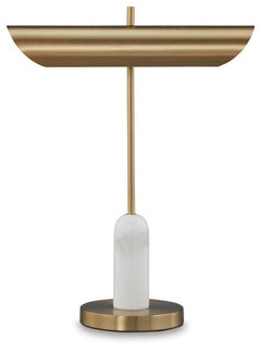 Rowleigh - Marble Desk Lamp - Gold Finish / White