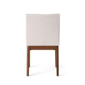 5 Piece Dining Set With Table And Upholstered Chairs - Light Beige / Walnut