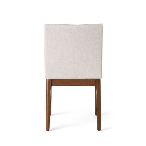 5 Piece Dining Set With Table And Upholstered Chairs - Light Beige / Walnut