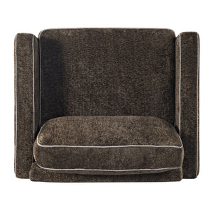 Accent Chair Upholstered Single Sofa With Square Arms, Sewn Pillow Back For Living Room