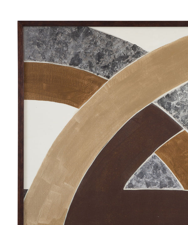 Neutral Geometry I Framed Print - Brown