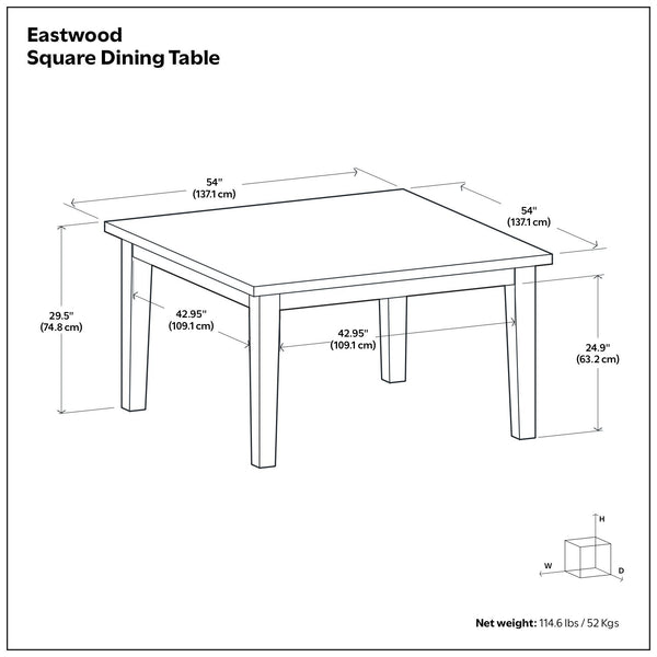 Eastwood - Square Dining Table - Java Brown