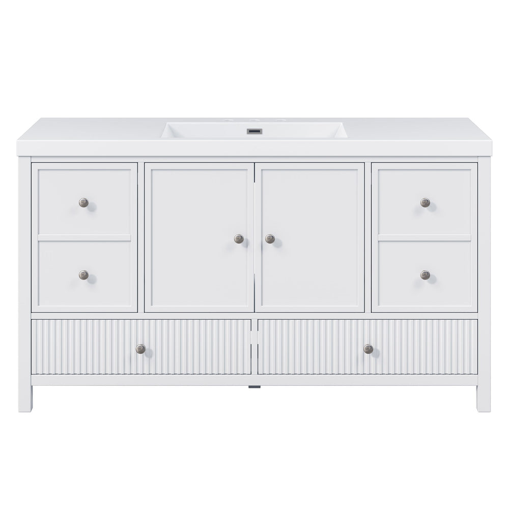 Bathroom Vanity With Separate Sink, Soft Close Doors And 4 Drawers