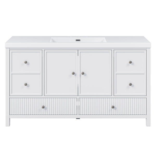 Bathroom Vanity With Separate Sink, Soft Close Doors And 4 Drawers