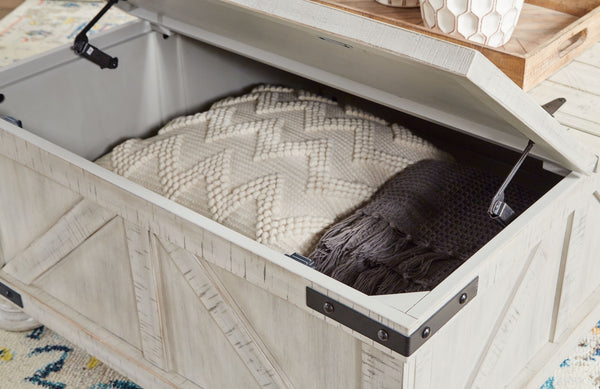 Carynhurst - Cocktail Table with Storage - Whitewash