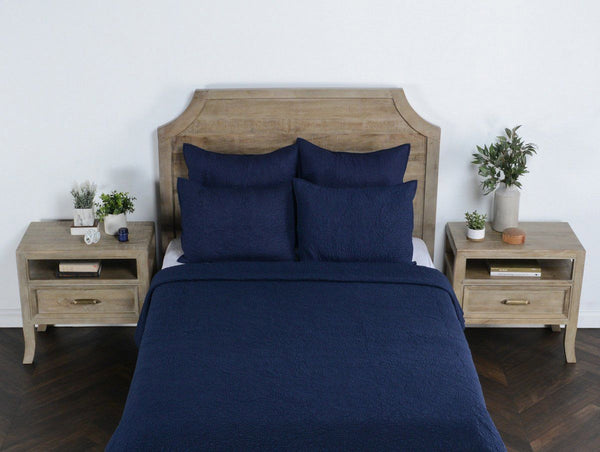 Elara - King Sham - Indigo