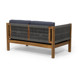 Charlotte - Outdoor And Rope 4 Seater Chat Set With Cushions - Teak