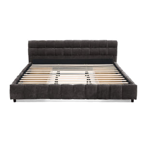 Modern Platform Bed Frame With Thick Fabric