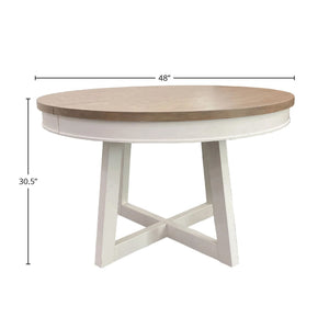 Americana Modern Dining - Round Dining Table With Extensions - Cotton