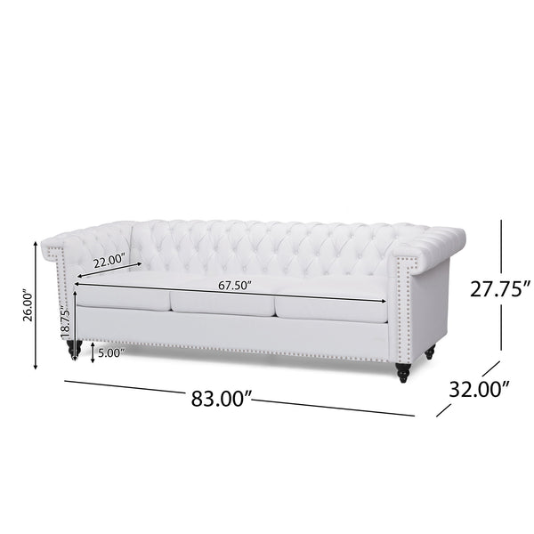 Chesterfield Style 3 Seater Sofa With Deep Button Tufting