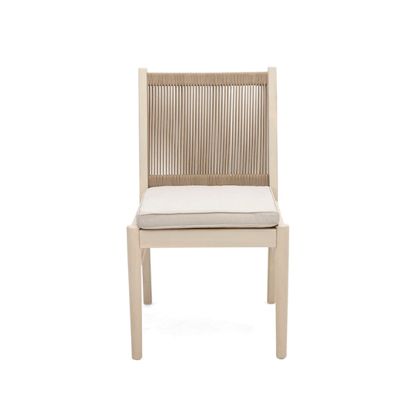 Cordoba - Dining Chair (Set of 2) With Acacia Wood Frame And Water Repellent Fabric - Beige / Yellow