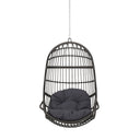 Rustic Hanging Basket Chair With Cushion