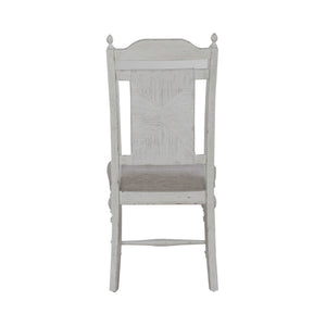 River Place - Panel Back Side Chair - Riverstone White & Tobacco