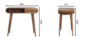 Writing Desk, Curved - Chestnut