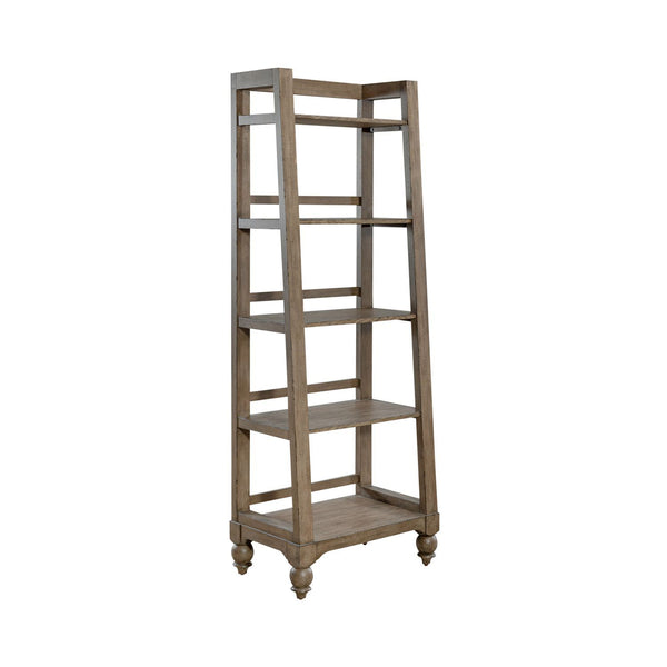 Americana Farmhouse - Wood Leaning Pier Bookcase - Dusty Taupe