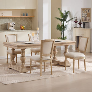 Dining Chairs Upholstered With T - Shaped Back (Set of 2) - Beige