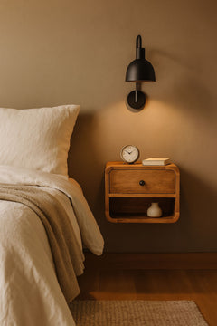 Mini Floating Open Bedside - Oak