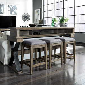 Sonoma Road - Upholstered Console Stool - Weathered Beaten Bark
