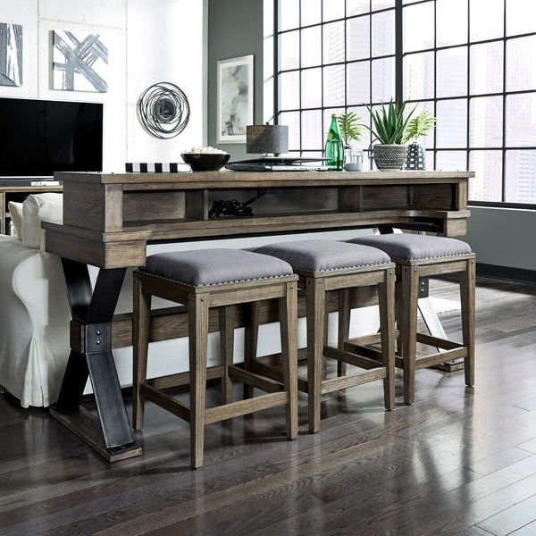 Sonoma Road - Upholstered Console Stool - Weathered Beaten Bark
