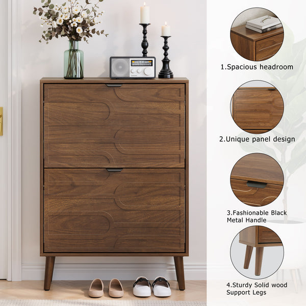Medieval - Independent Shoe Cabinet With 2 Flip Drawers