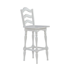 Magnolia Manor - Ladderback Swivel Bar Stool - Antique White