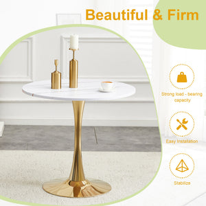 Round Dining Table & Thickened Top For Kitchen