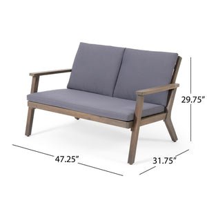 Avacyn - Outdoor Loveseat And Coffee Table Set With Cushions - Dark Gray