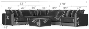 Remington - Modular Sofa And Cocktail Ottoman - Slate