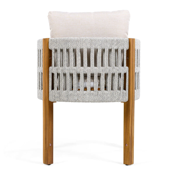 Outdoor Dining Chairs With Mix Rope Handles (Set of 2)