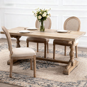Dining Chairs, Upholstered With Round Back (Set of 2) - Beige