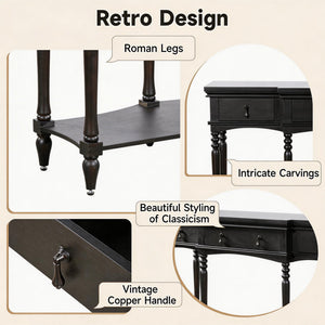 Retro Console Table With 3 Soft Close Drawers