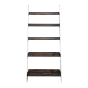 Farmhouse - Leaning Bookcase - Two Tone White / Wood Tone