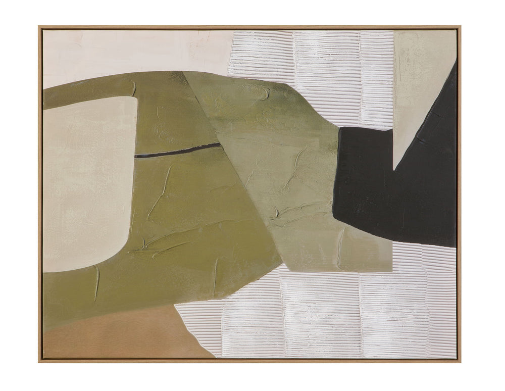 Olive Form Framed Canvas - Cream