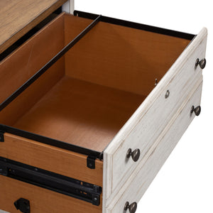 Farmhouse Reimagined - Lateral File - Antique White / Chestnut Tops