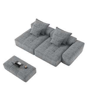 Modern Oversized, Modular Sectional Sofa With Pillows