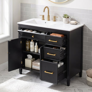 Bathroom Vanity With Sink Top, 3 Soft Closing Drawers