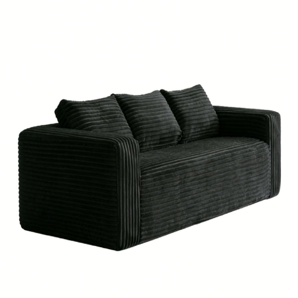 Cloud Loveseat Sofa Couch, Compressed - Black