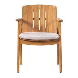 Outdoor Dining Chairs (Set of 2) - Beige / Teak