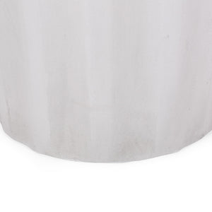 Outdoor End Table With Soft Wave Edge - Antique White