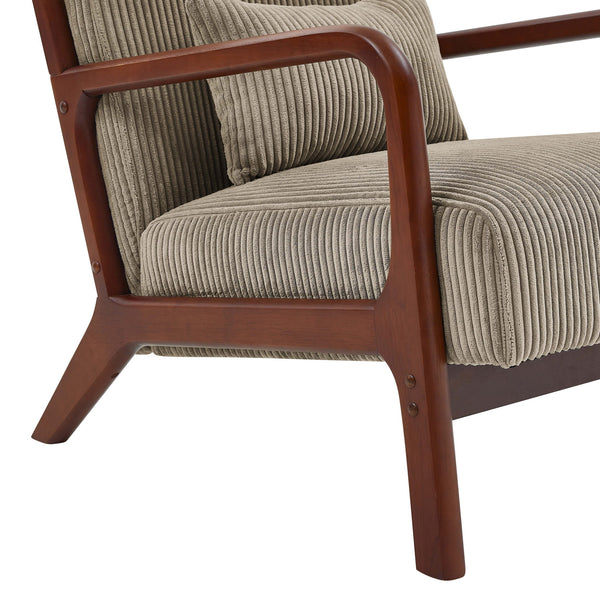Upholstered Armchair With Back Support Pillow