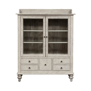 Whitney - Display Cabinet - Antique Linen / Weathered Gray