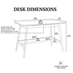 Parker - Desk With Storage Shelf - Off White / Pecan